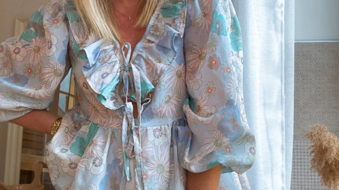 Patron et tuto option du volant au col de la blouse SAMARY