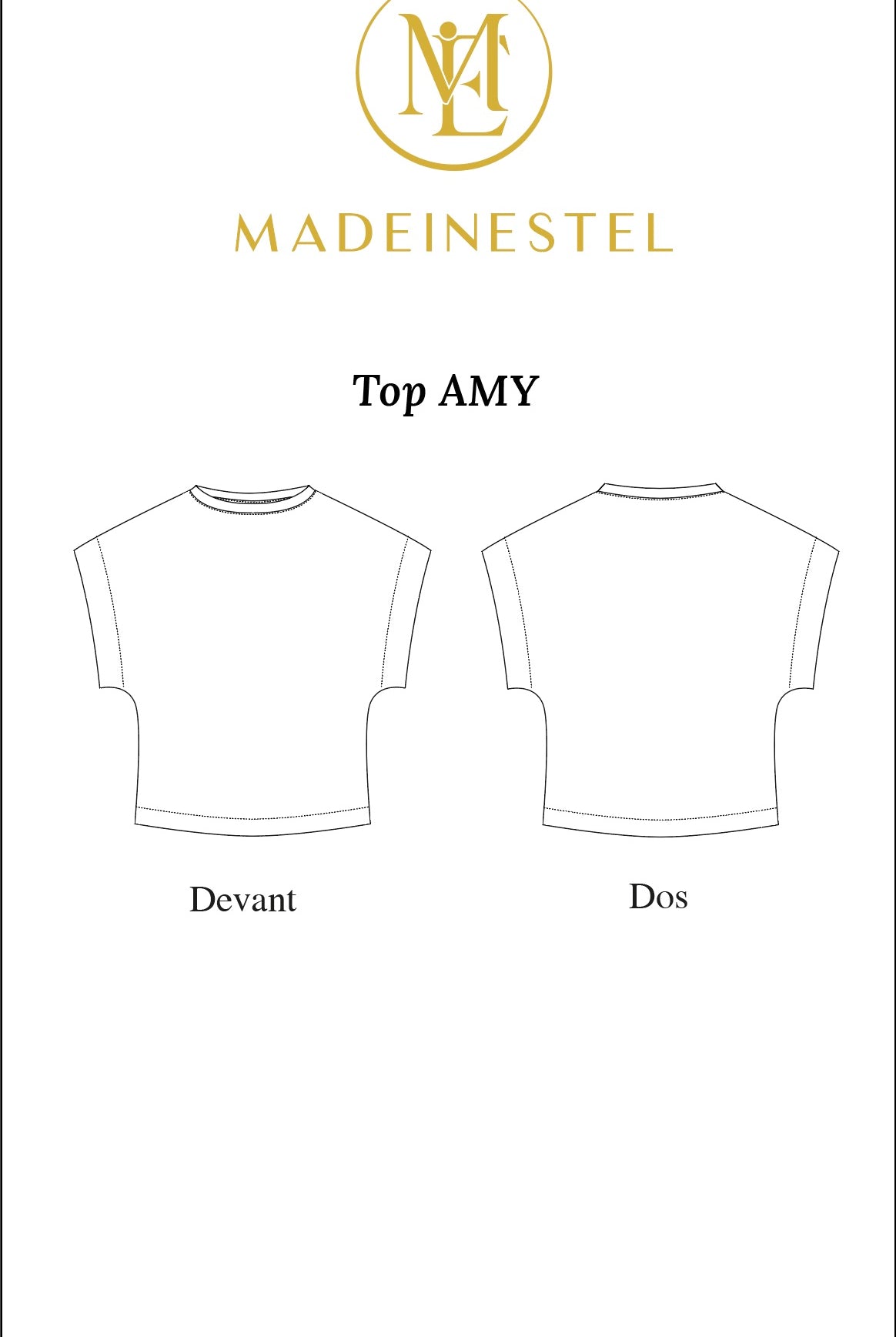 Patron couture top AMY MADEINESTEL