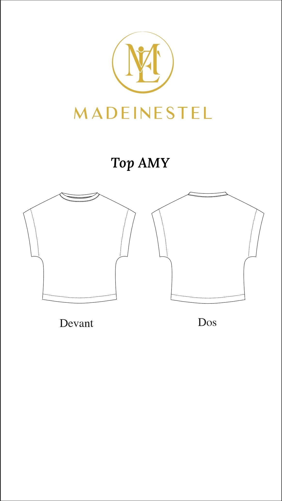 Patron couture top AMY MADEINESTEL