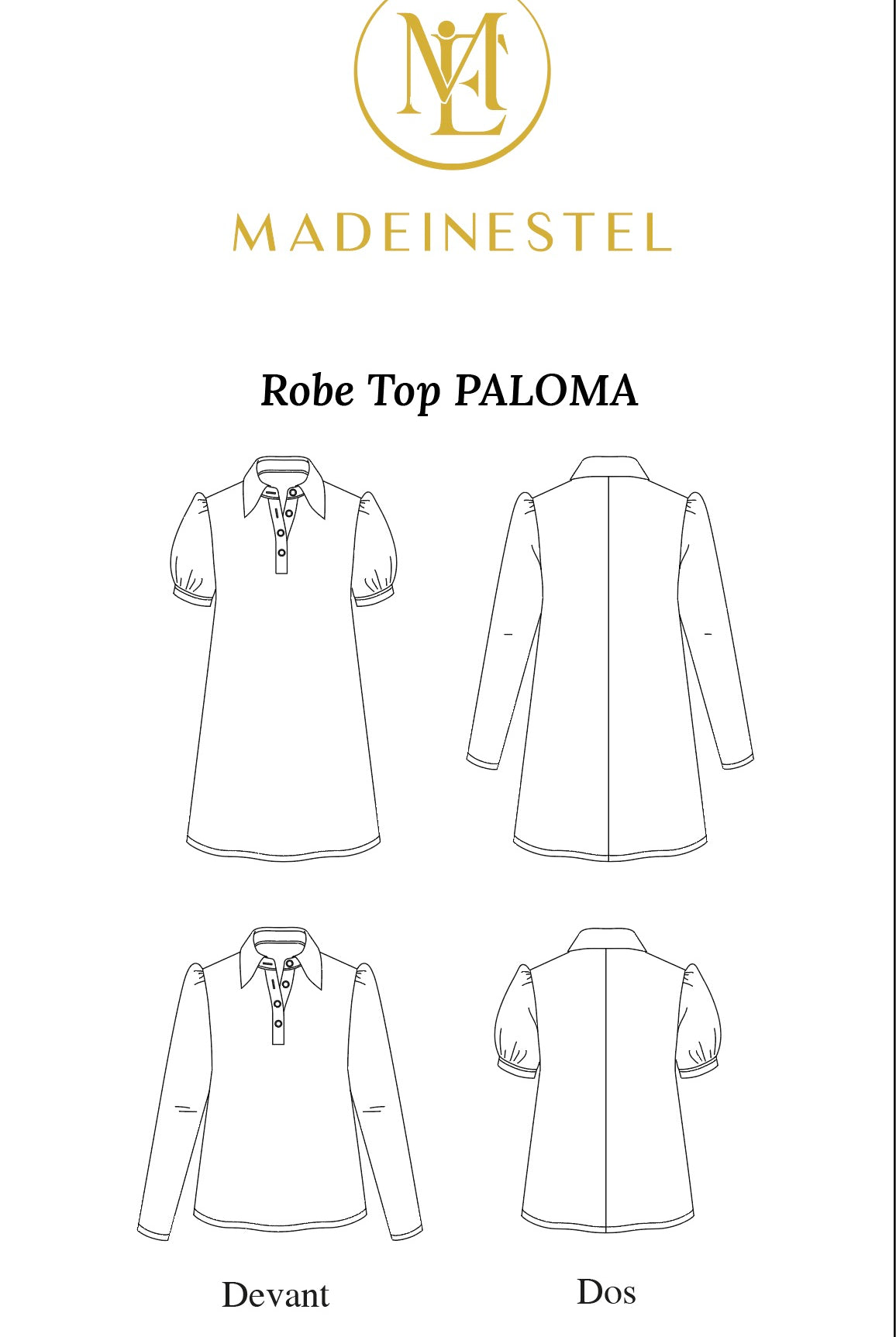 Patron couture robe / top PALOMA MADEINESTEL