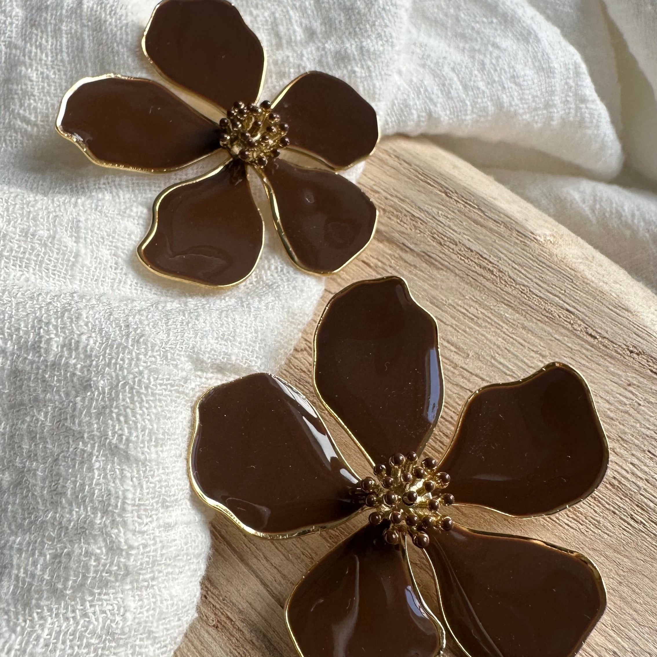 Boucles d'oreilles Flora Marron MADEINESTEL