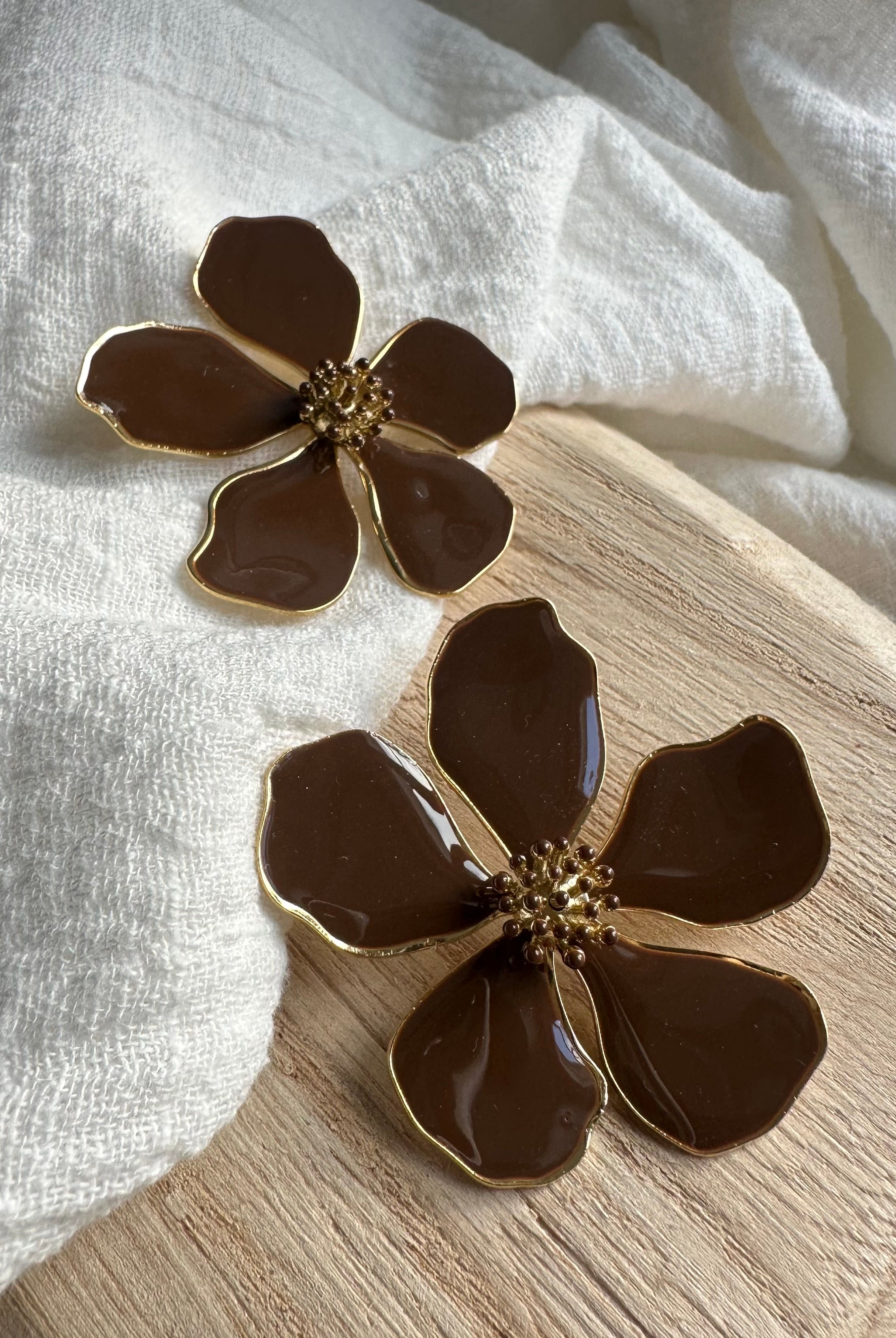 Boucles d'oreilles Flora Marron MADEINESTEL