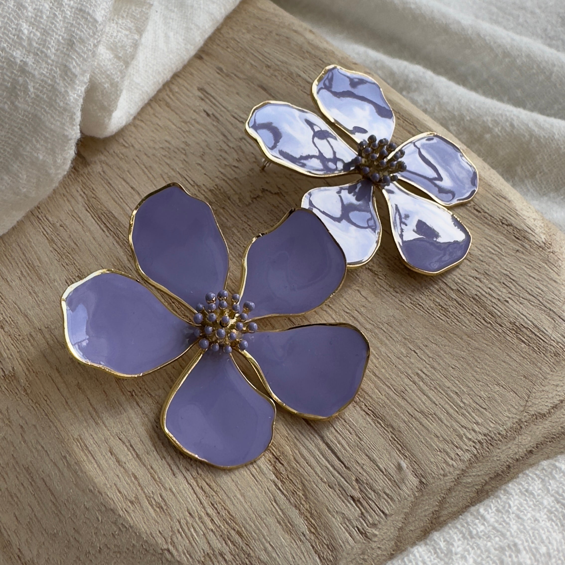 Boucles d'oreilles Flora Parme MADEINESTEL