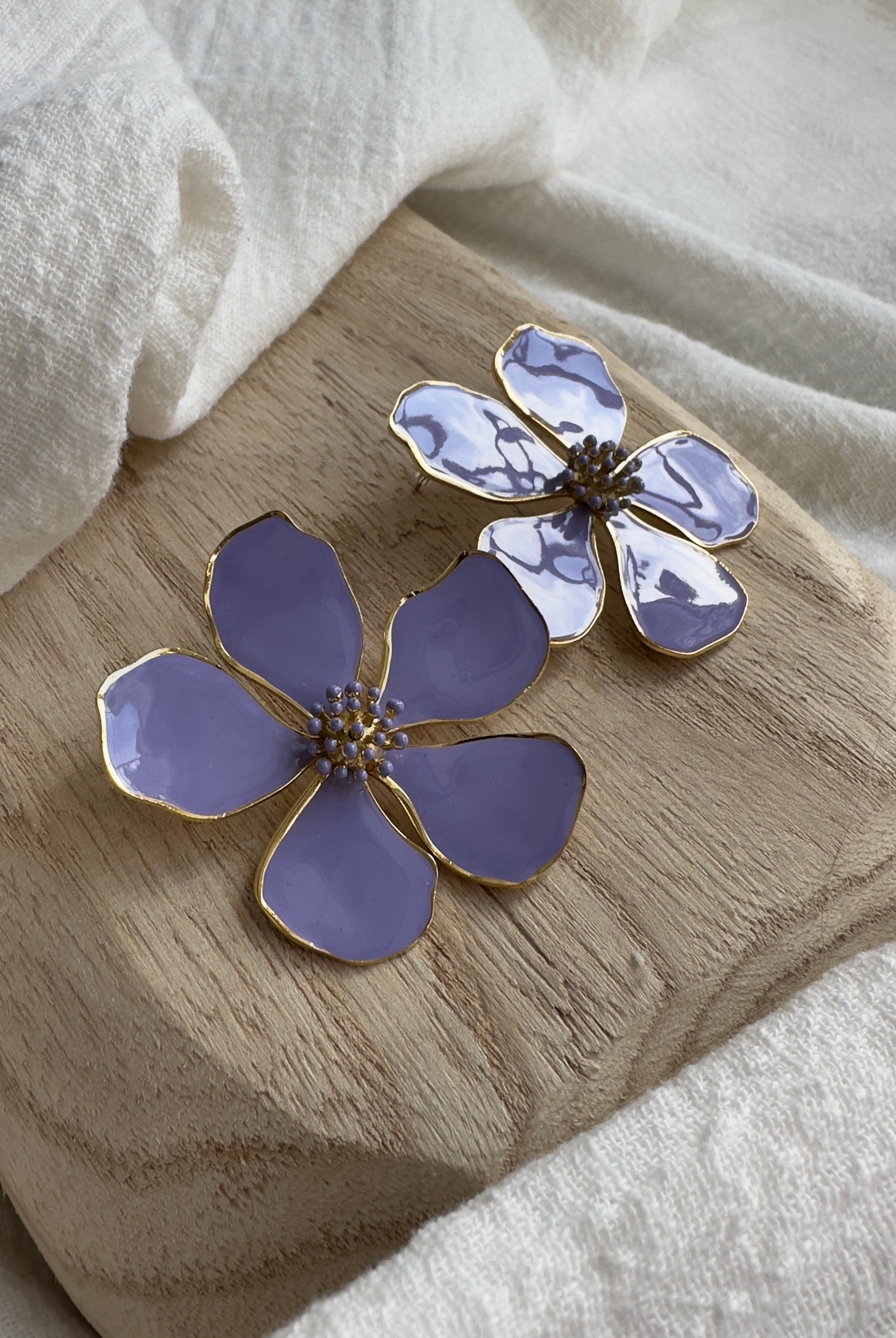 Boucles d'oreilles Flora Parme MADEINESTEL