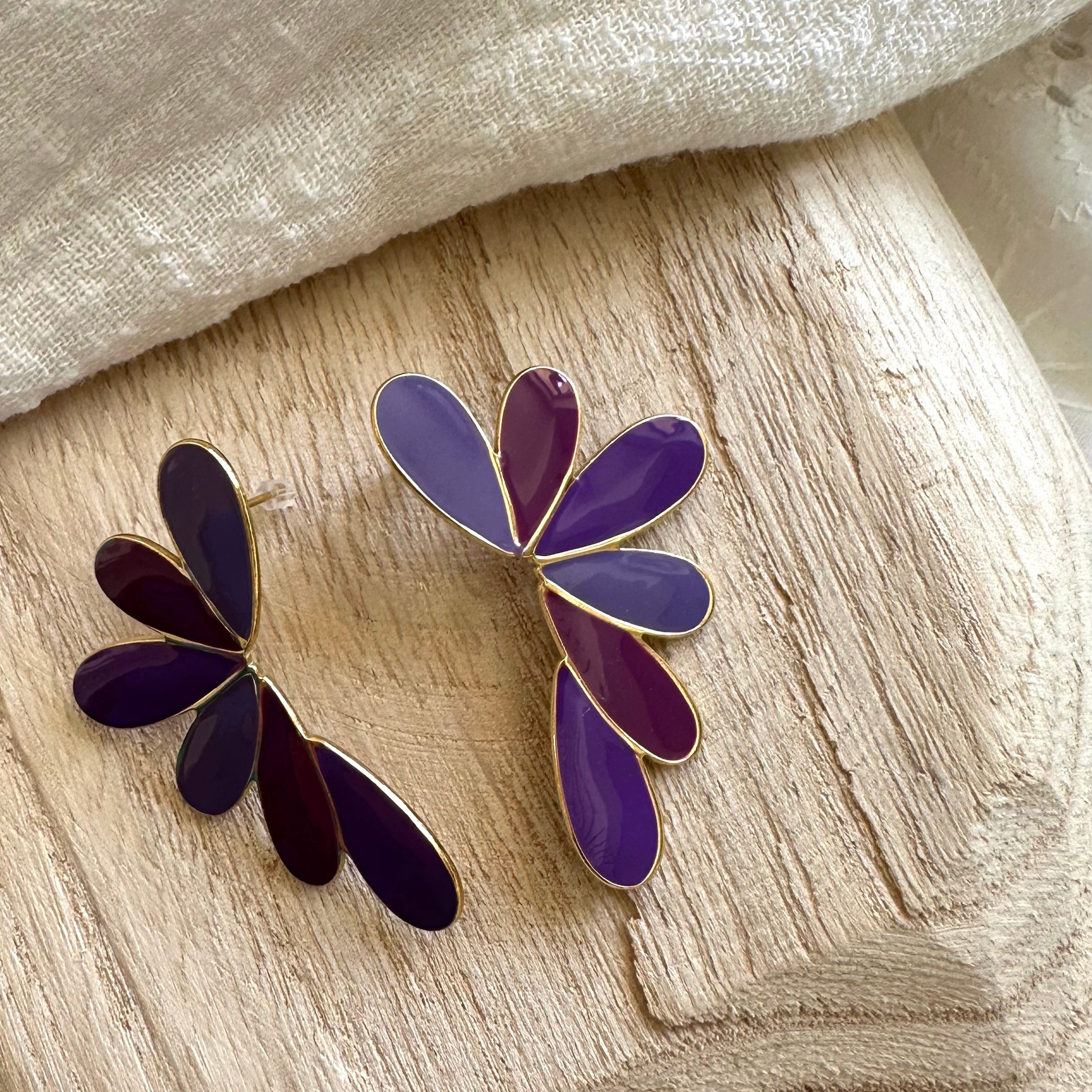 Boucles d'oreilles Gaïa Violet MADEINESTEL