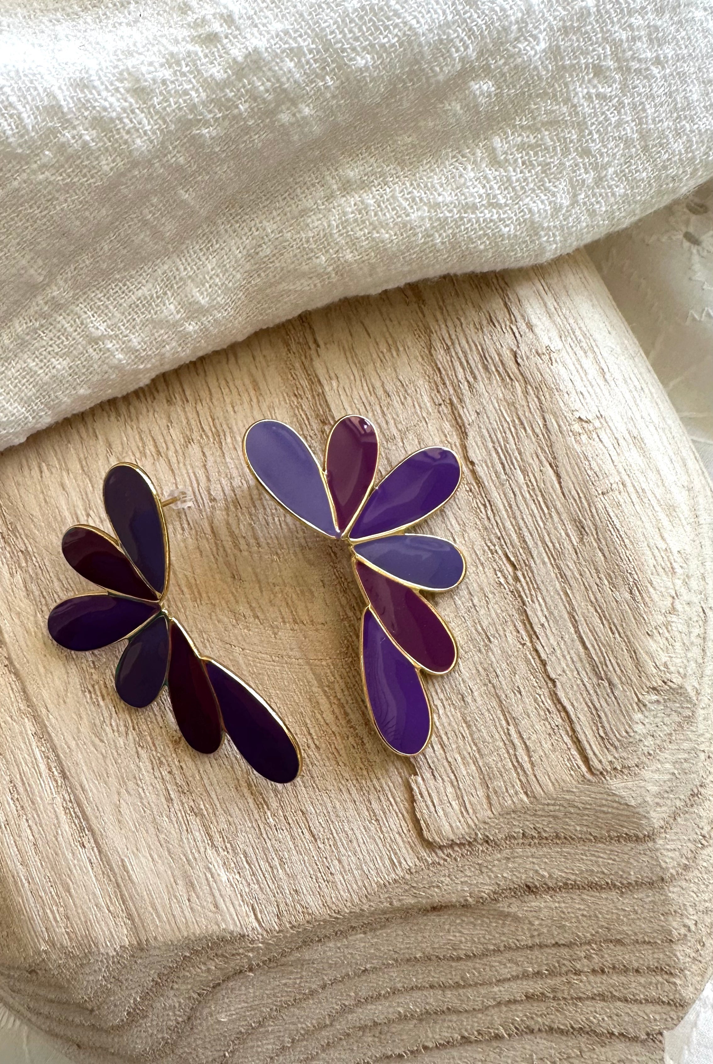 Boucles d'oreilles Gaïa Violet MADEINESTEL