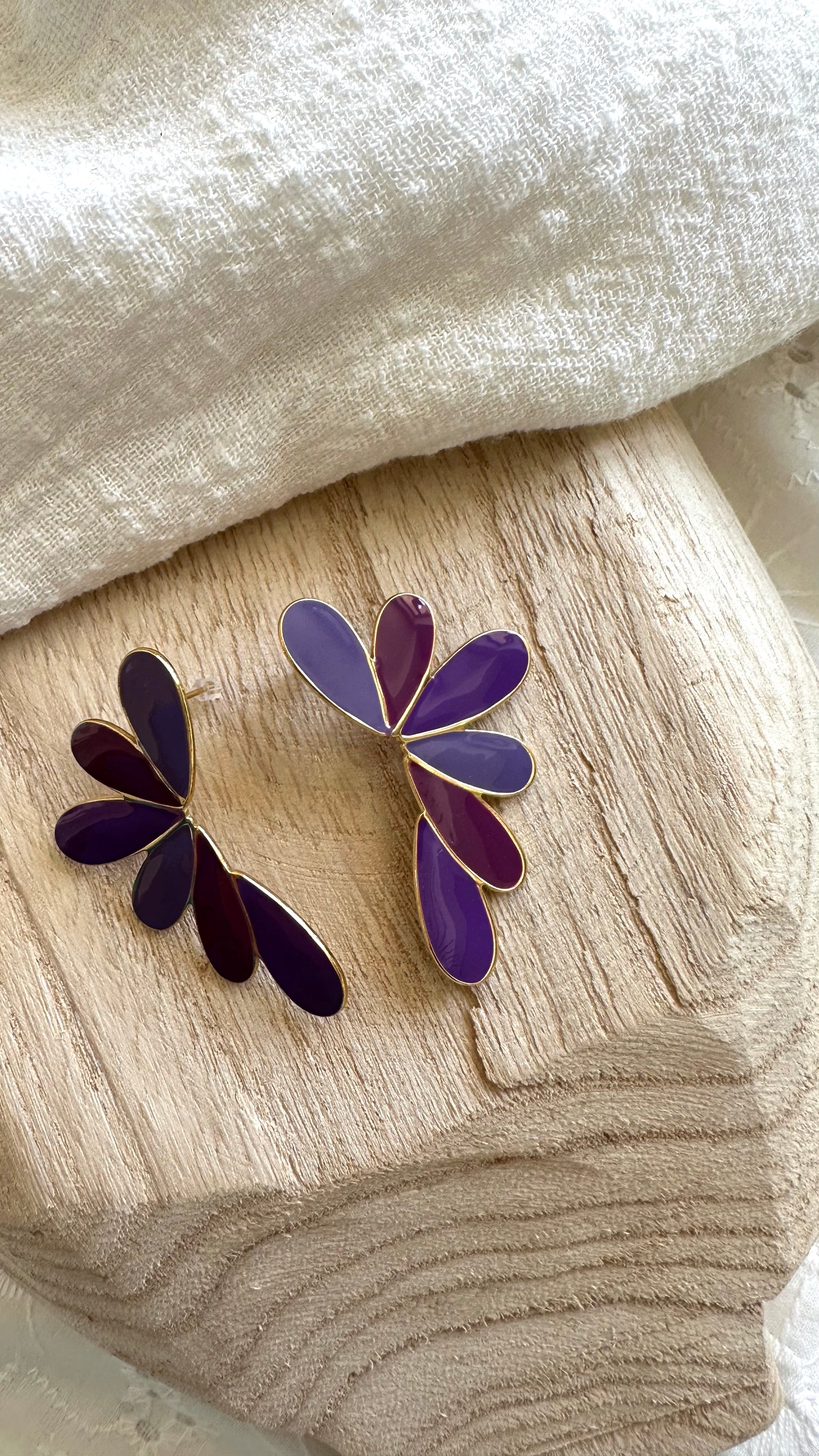 Boucles d'oreilles Gaïa Violet MADEINESTEL