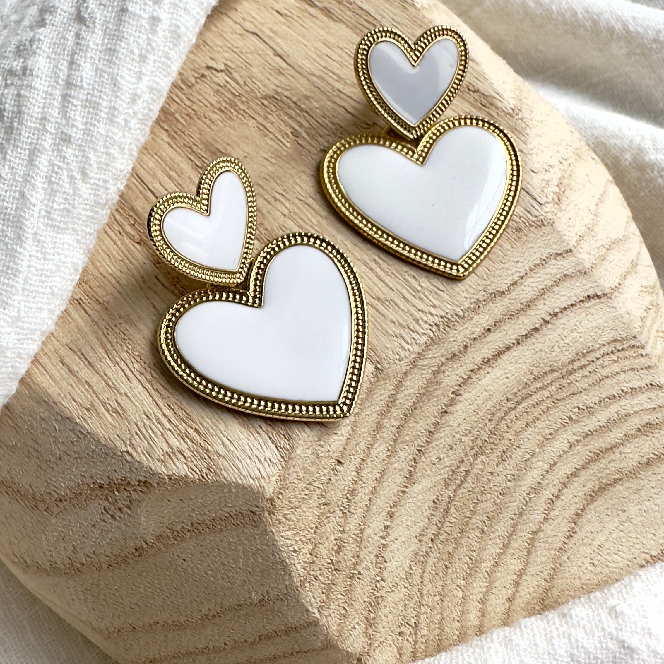 Boucles d'oreilles Valentine Blanc MADEINESTEL