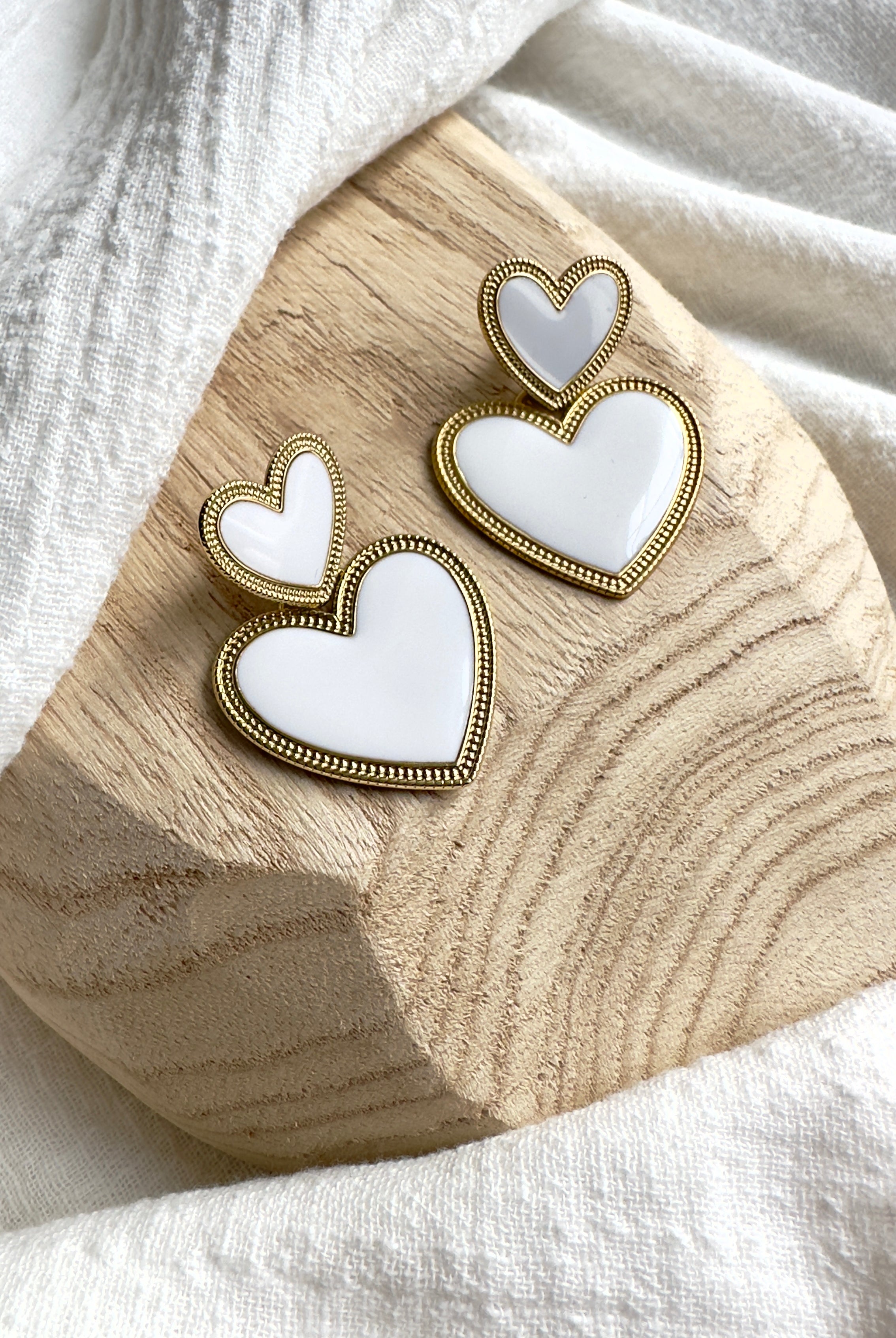 Boucles d'oreilles Valentine Blanc MADEINESTEL