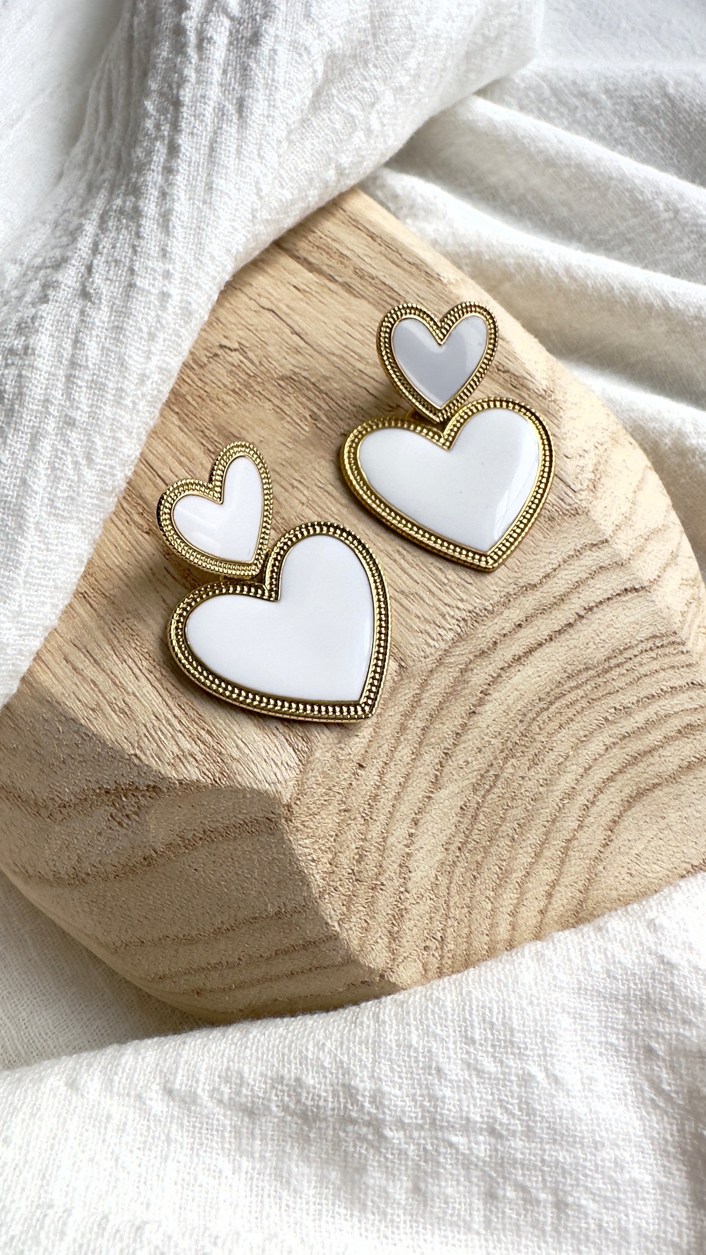 Boucles d'oreilles Valentine Blanc MADEINESTEL