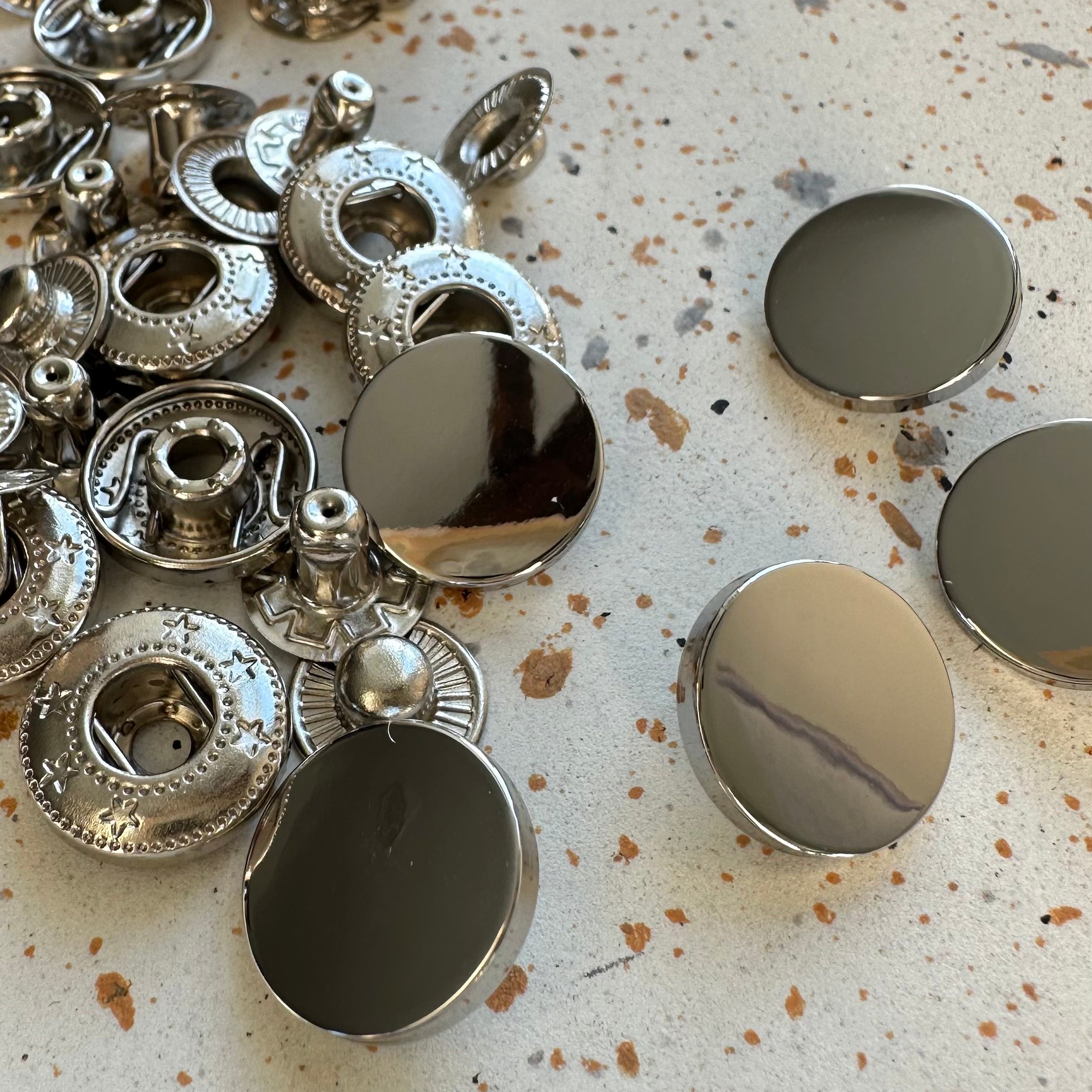 Bouton pression premium 15mm Argenté MADEINESTEL