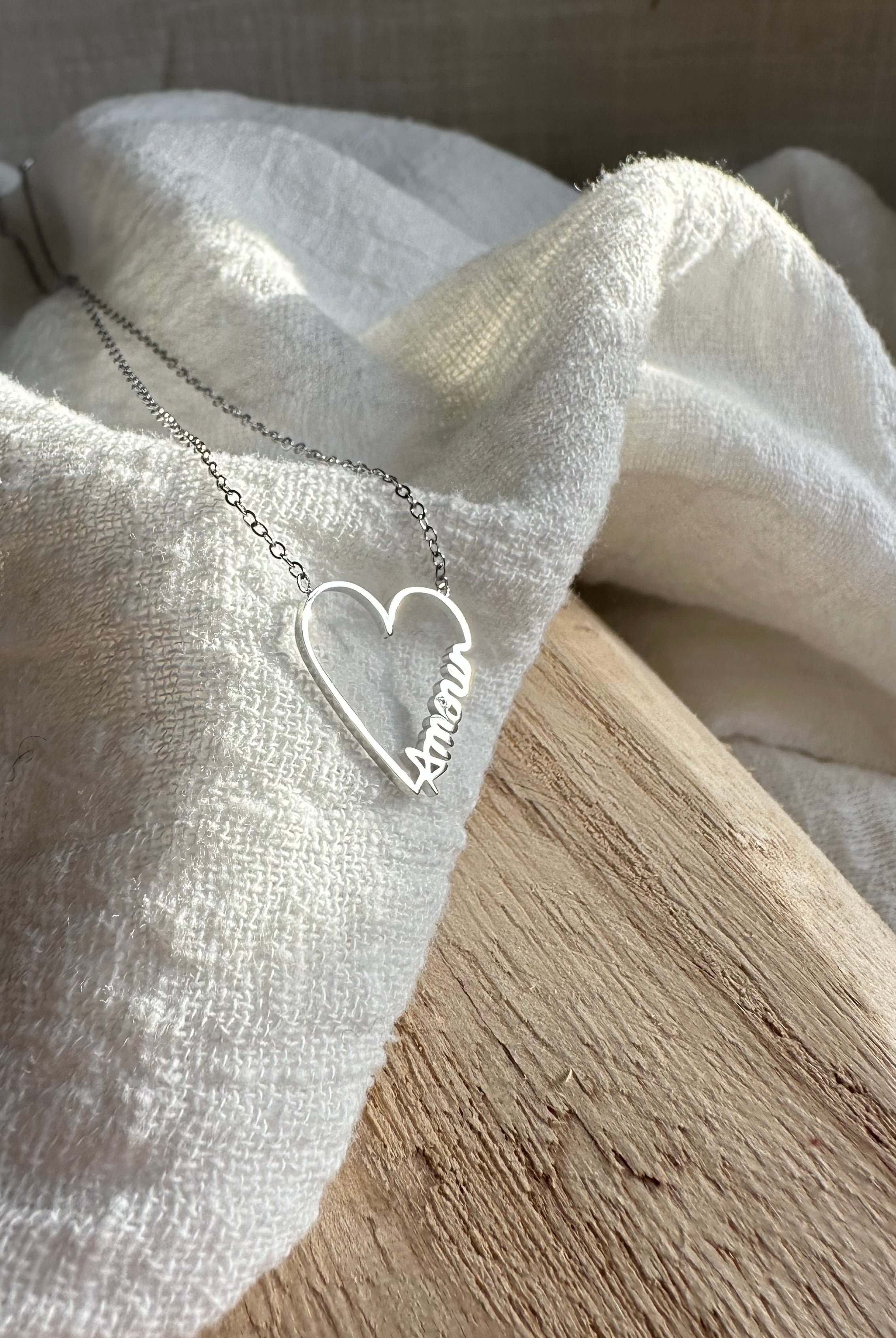 Collier Amour Argentée MADEINESTEL