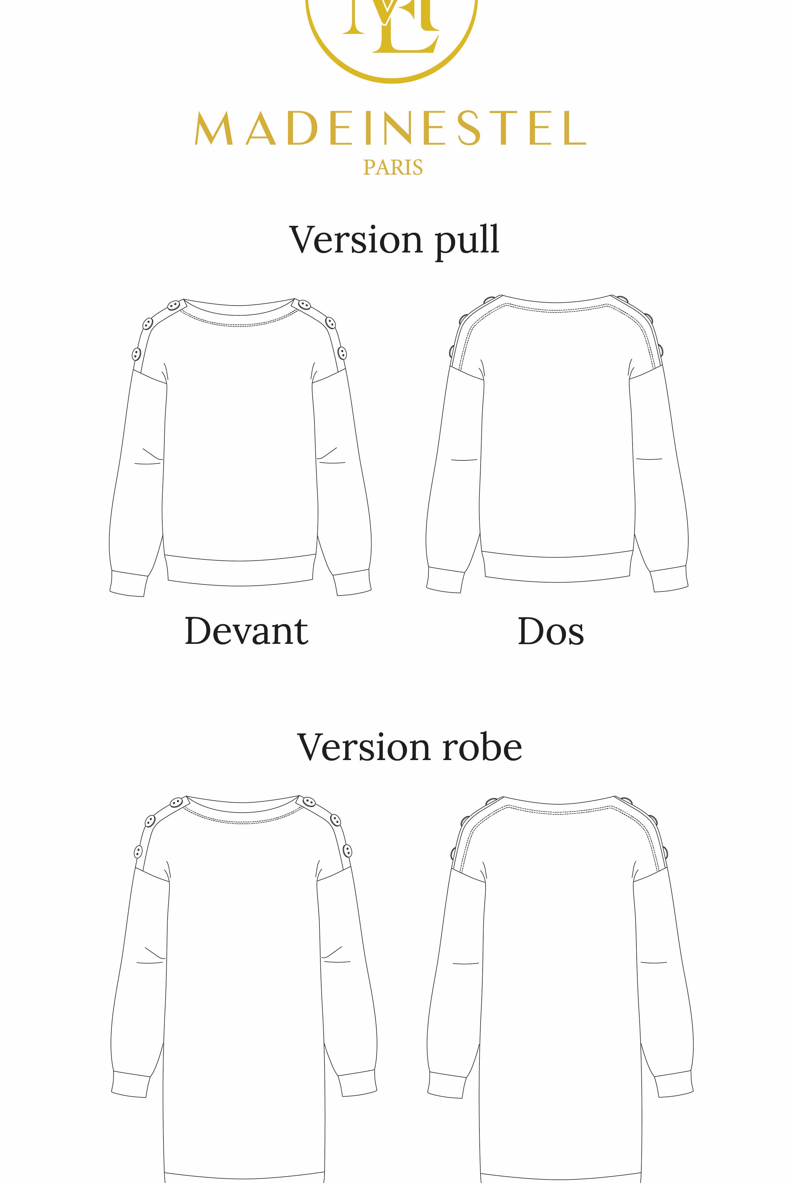 Patron couture robe / pull VALÉRIO MADEINESTEL