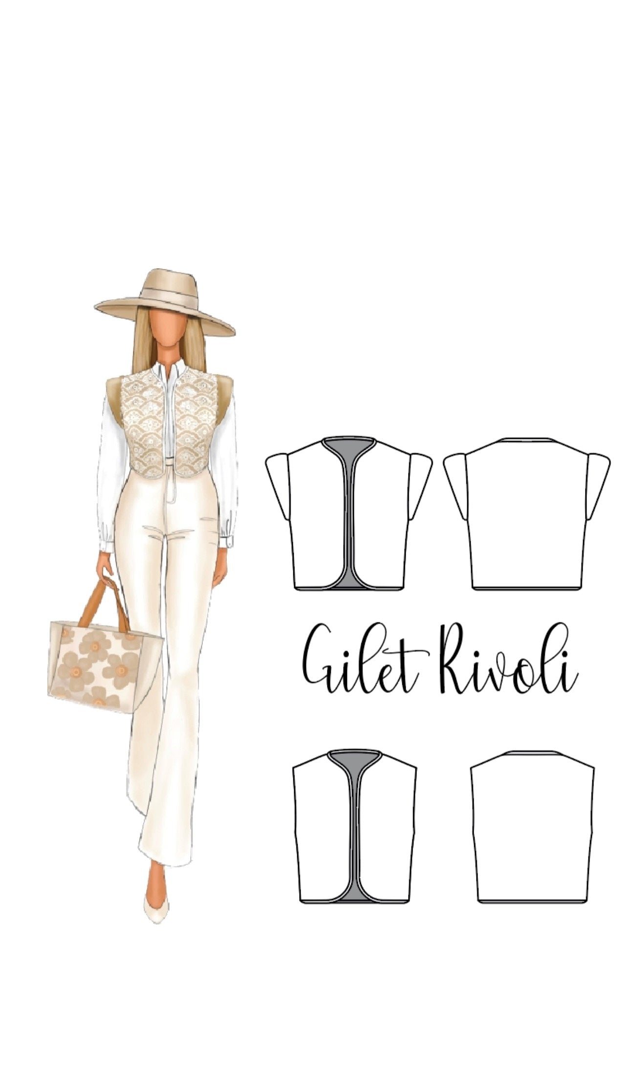 Patron couture gratuit gilet RIVOLI PDF MADEINESTEL