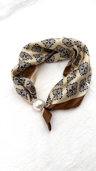 Foulard Audrey Marron motif