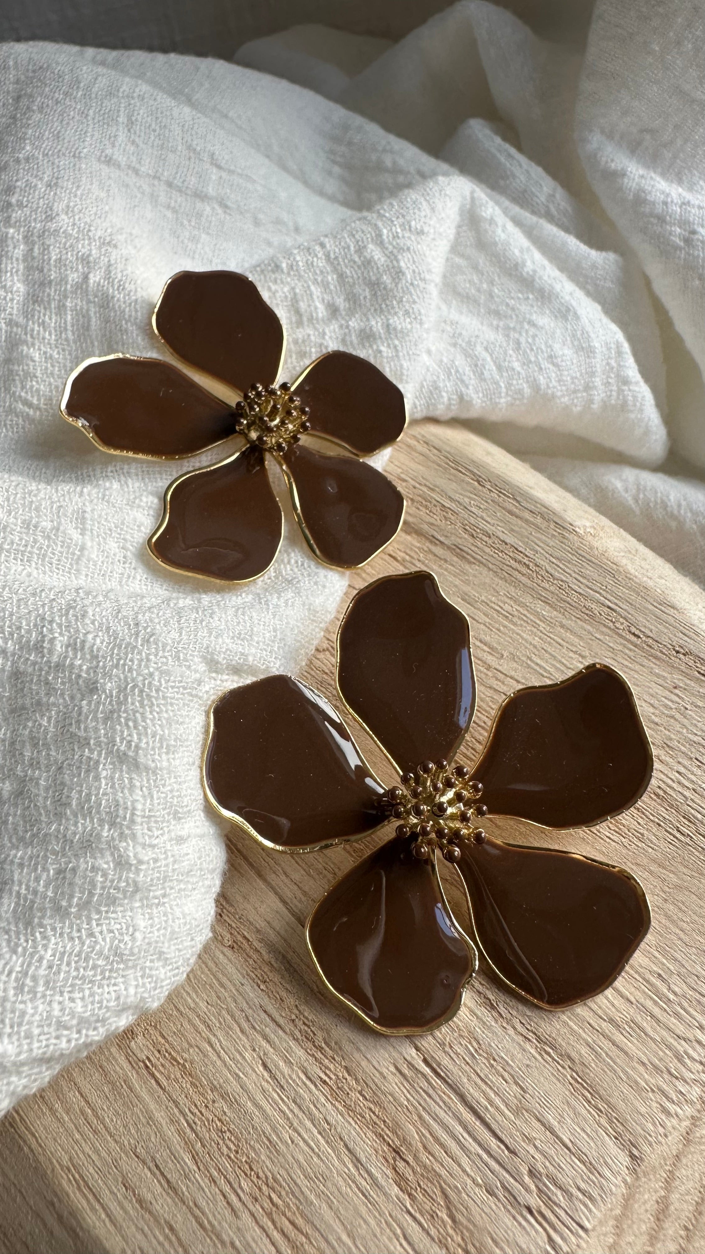Boucles d'oreilles Flora Marron MADEINESTEL