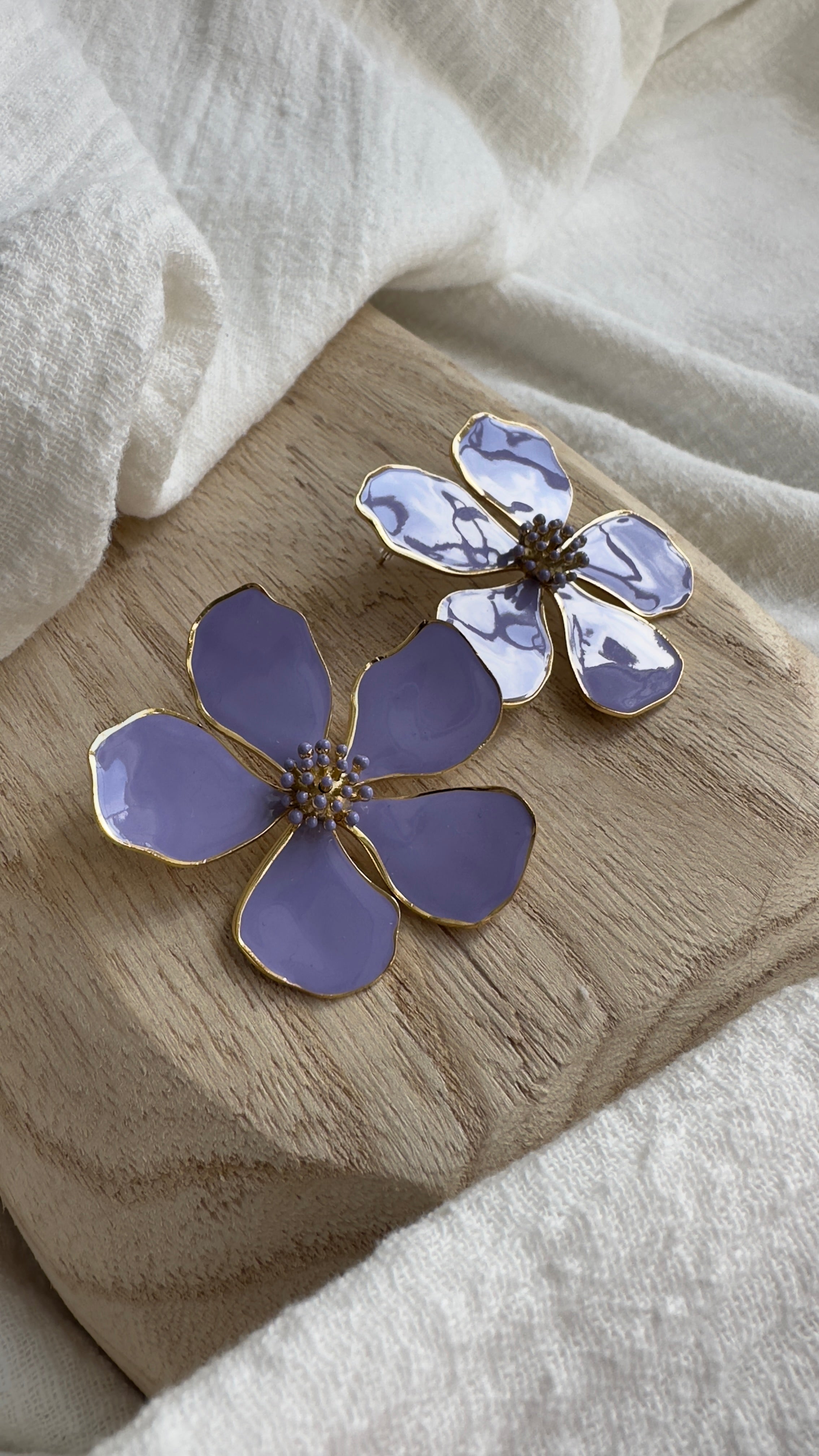 Boucles d'oreilles Flora Parme MADEINESTEL