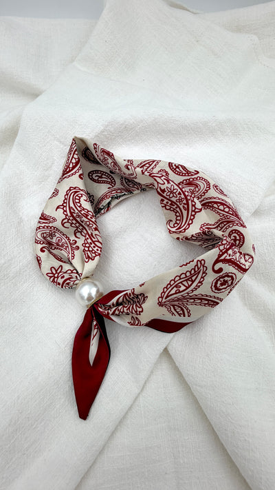 Foulard Audrey bandana bicolore rouge