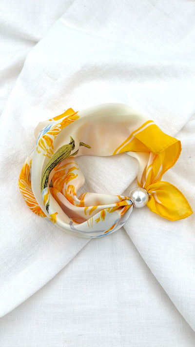 Foulard Audrey fleur jaune